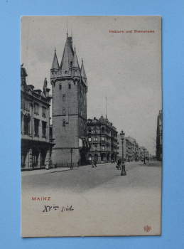 Ansichtskarte AK Mainz 1900 Holzturm Rheinstrasse Häuser Architektur Ortsansicht Rheinland Pfalz